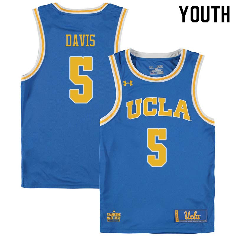 Youth #5 Baron Davis UCLA Bruins College Basketball Jerseys Sale-Blue - Click Image to Close
